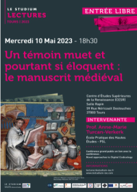 Lire la suite à propos de l’article [Le Studium Lectures] Un témoin muet et pourtant si éloquent : le manuscrit médiéval