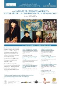 Lire la suite à propos de l’article [Les conférences du Lundi à Paris 1 Panthéon-Sorbonne] : L’anatomie de l’Europe du XVIe siècle: la civilisation de la Renaissance